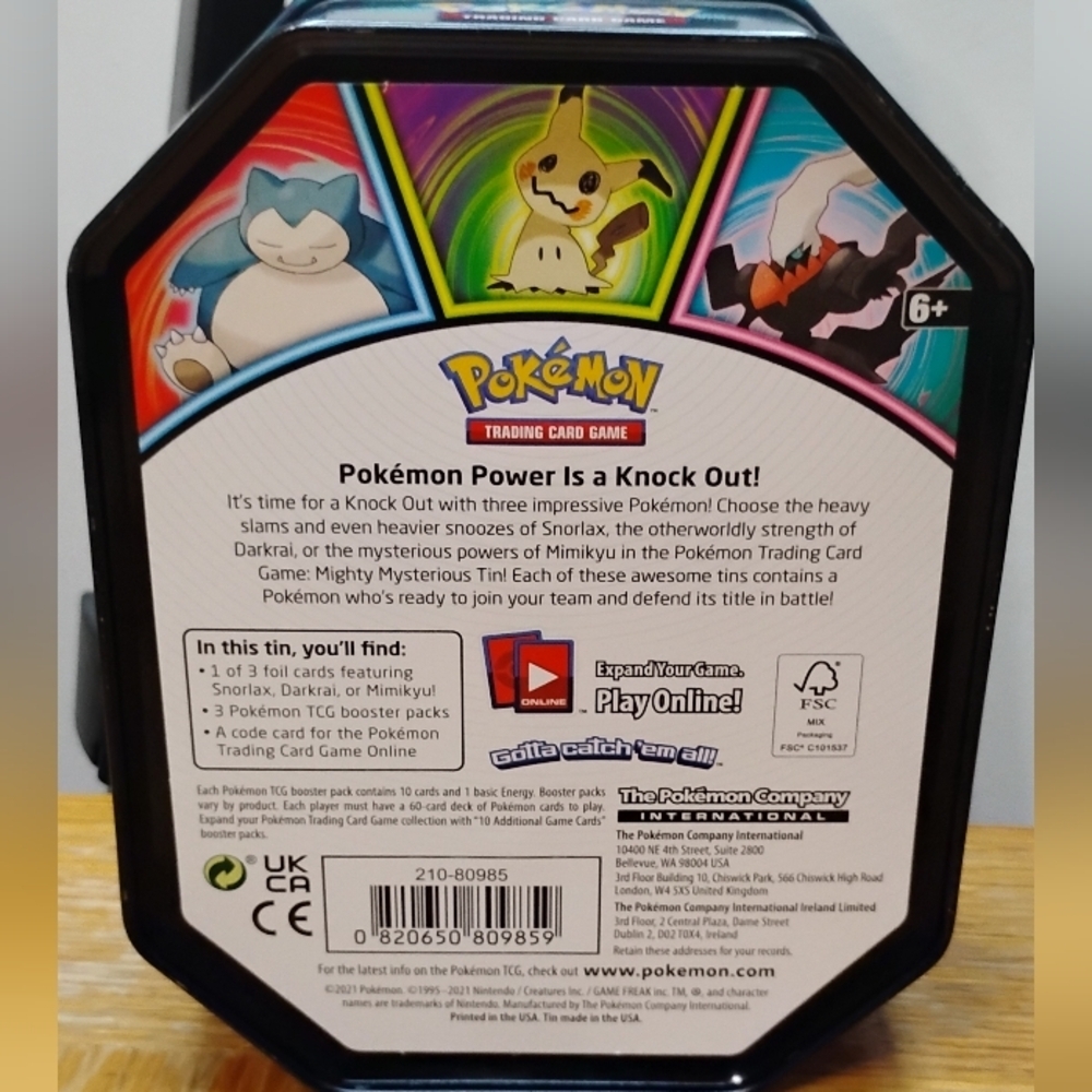 Pokemon TCG Mighty Mysterious Collector's Tin featuring Darkrai - Tin Only - Picture 3 of 7